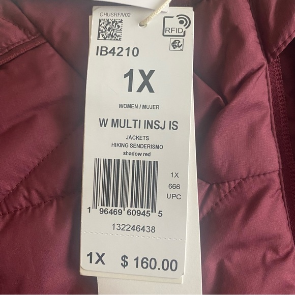 Adidas Terrex Puffer Jacket Women Plus 1X Quilted Insulated Full Zip Pockets Top - Picture 2 of 16